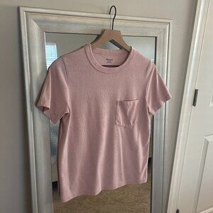 Madewell Women's Pink Crewneck Short Sleeve Pocket Tee XS